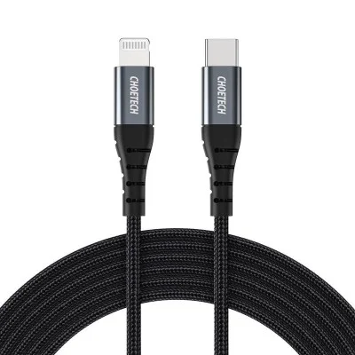 Choetech 1.2M Type-C To Lightening Mfi Nylon Braid Cable Black